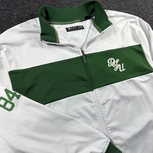 Def Jam University Full Zip Track Jacket Men's Large‎ White DJU 84 Hip Hop Green